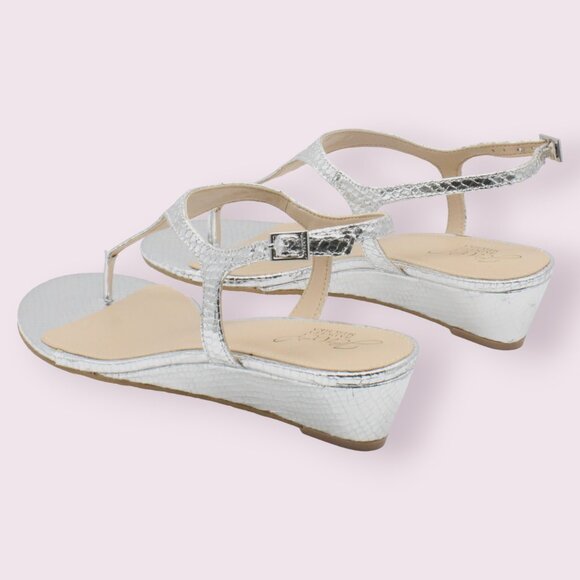 Jewel Badgley Mischka Womens Silver Snake Sandals - Picture 7 of 8